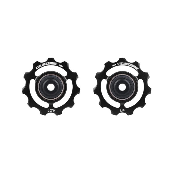 Achieve top-tier performance with sleek black road derailleur pulleys for your Campagnolo 11-speed mechanical or EPS drivetrain. Offering smooth shifts and maximum durability, these pulleys are built for serious cyclists seeking reliable performance.