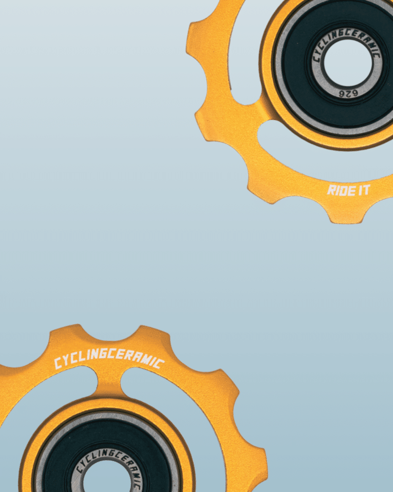 Ruedas de polea de cerámica anodizadas en oro CyclingCeramic con rodamientos cerámicos integrados