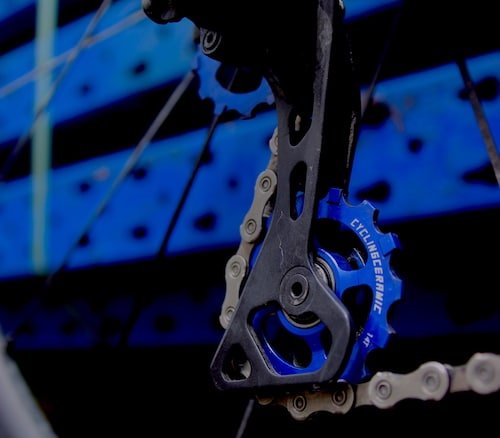 Gravel pulley wheels for Shimano GRX blue color with ceramic bearings