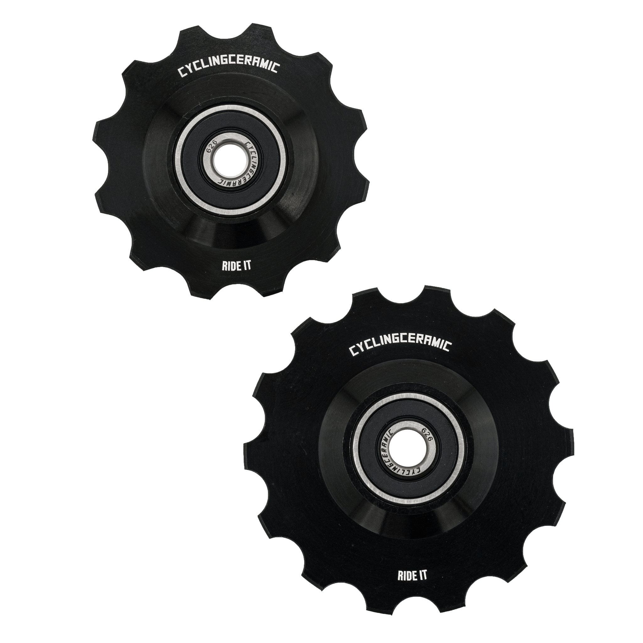 Poleas de 12 14 dientes para grupos Campagnolo EKAR / SRAM RED E1 para bicicleta de carretera y gravel en color Negro
