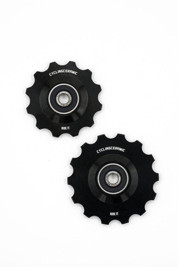 12 14 tooth pulley wheels for Campagnolo EKAR / SRAM RED E1 groups for road and gravel bike in Black color