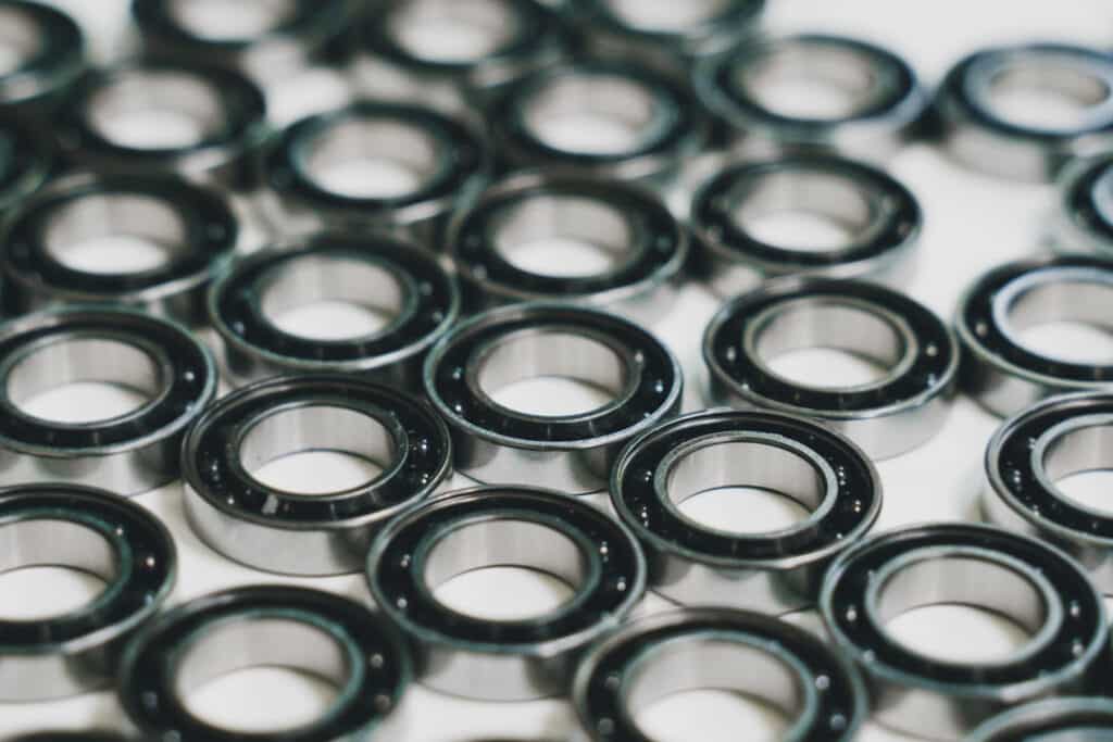 Bunch of ceramic bearing on a table