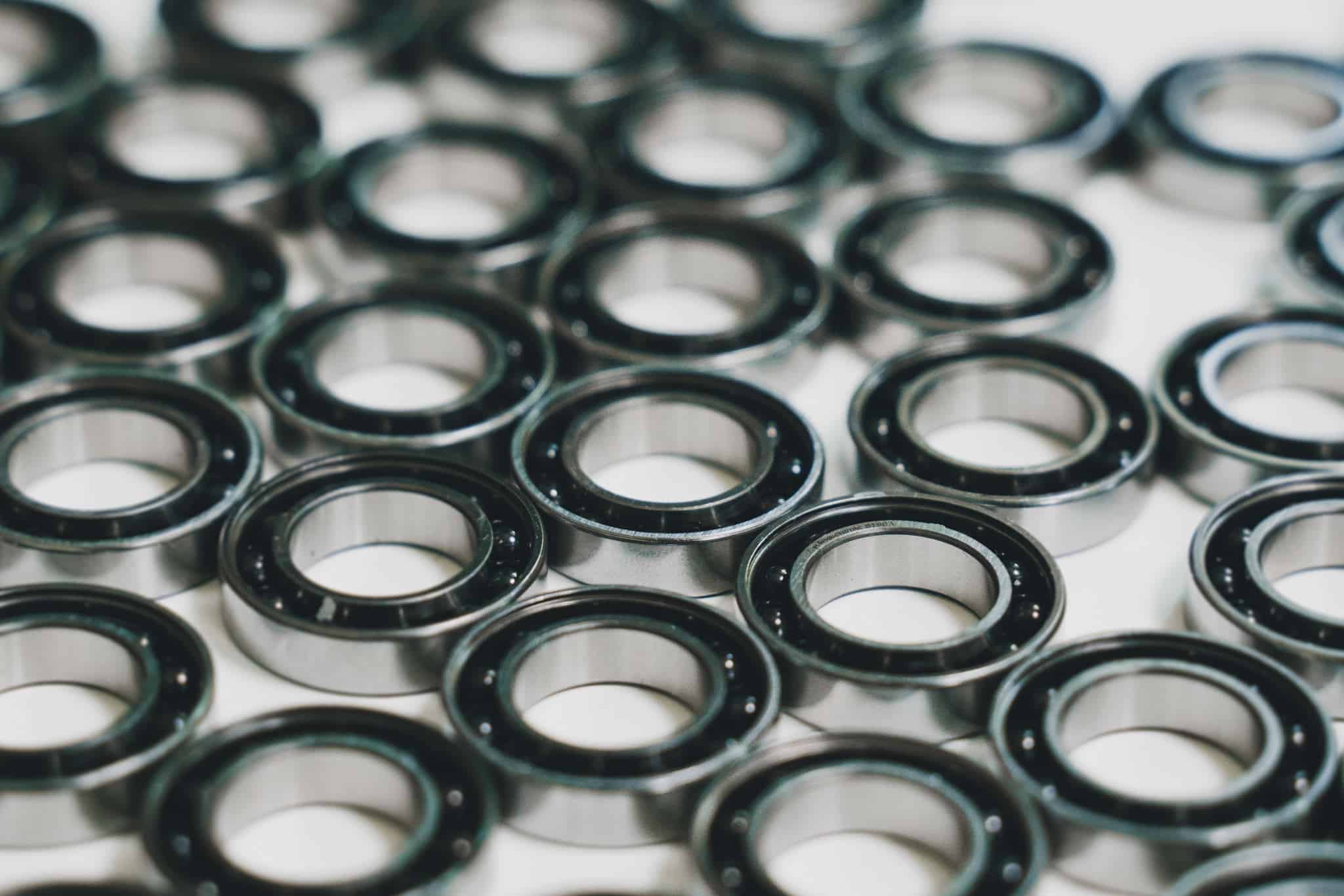 Bunch of ceramic bearing on a table